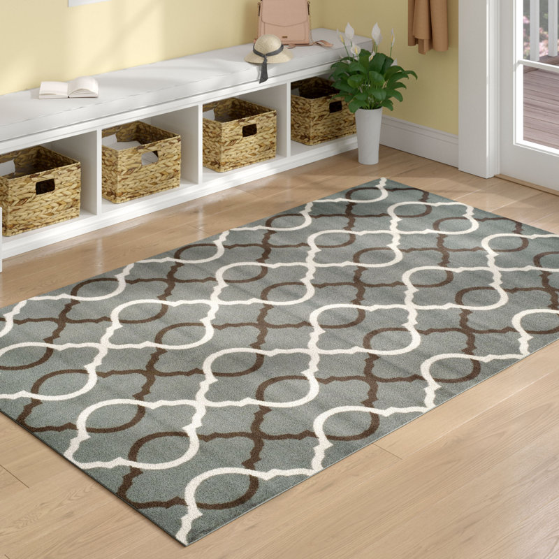 Winston Porter Joan Geometric Gray Area Rug & Reviews Wayfair